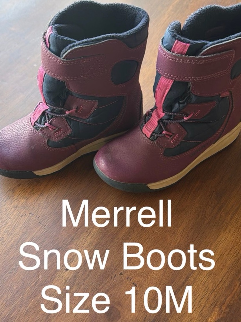 Merrell Kids Burgundy and Black Winter Boots